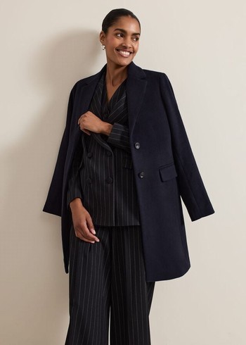 Phase Eight Lydia Wool Coats Navy USA | 4805169-UW